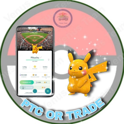 Pokémon Go ✨ Fondo brillante de estadio de béisbol Pikachu en los EE. UU. ✨PTC 80k polvo✨ - Imagen 16 de 16