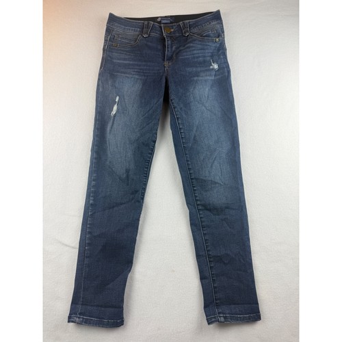 Democracy AbSolution Damen Jeans Größe 6 Used-Look dunkle Waschung Denim