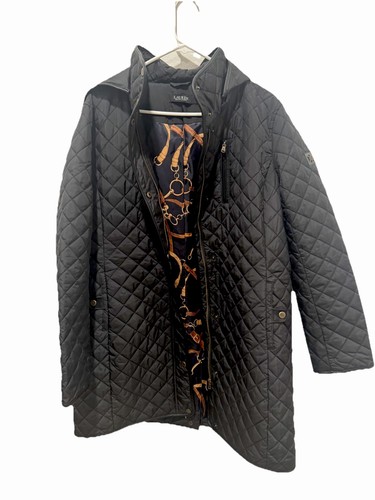 Abrigo negro con capucha Anorak acolchado etiqueta negra Lauren Ralph Lauren talla L - Imagen 11 de 14