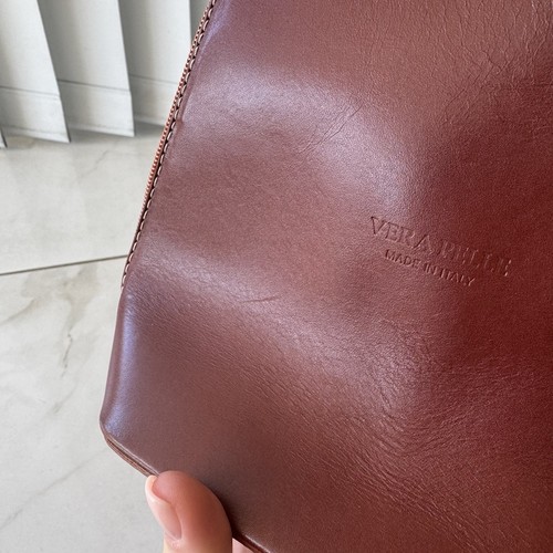 VERA PELLE Crossbody Handbag in Tan Leather | Preowned - Picture 10 of 10