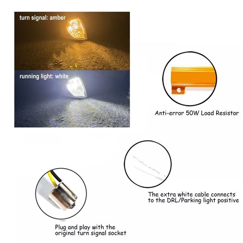 LED Amber/White Front Corner Signal DRL Light For Nissan Caravan E24 E25 (02-04) - Picture 4 of 5