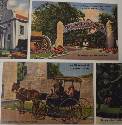 Vtg St Augustine Florida Linen Souvenir Photos ~ Folio Tourist Travel Cards (20) - Picture 4 of 21