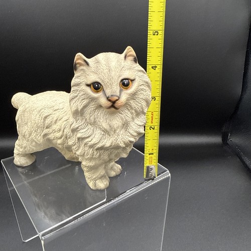 Harvey Knox Rare Vtg Realistic Persian Manx Cat Figurine With Glass Eyes HOGA - Picture 8 of 9