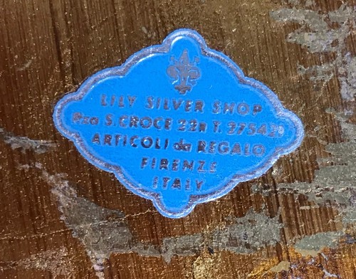 Vintage italienisches Florentiner Holz handbemalt rot & gold Tablett 11,25 x 7,75" - Bild 10 von 14