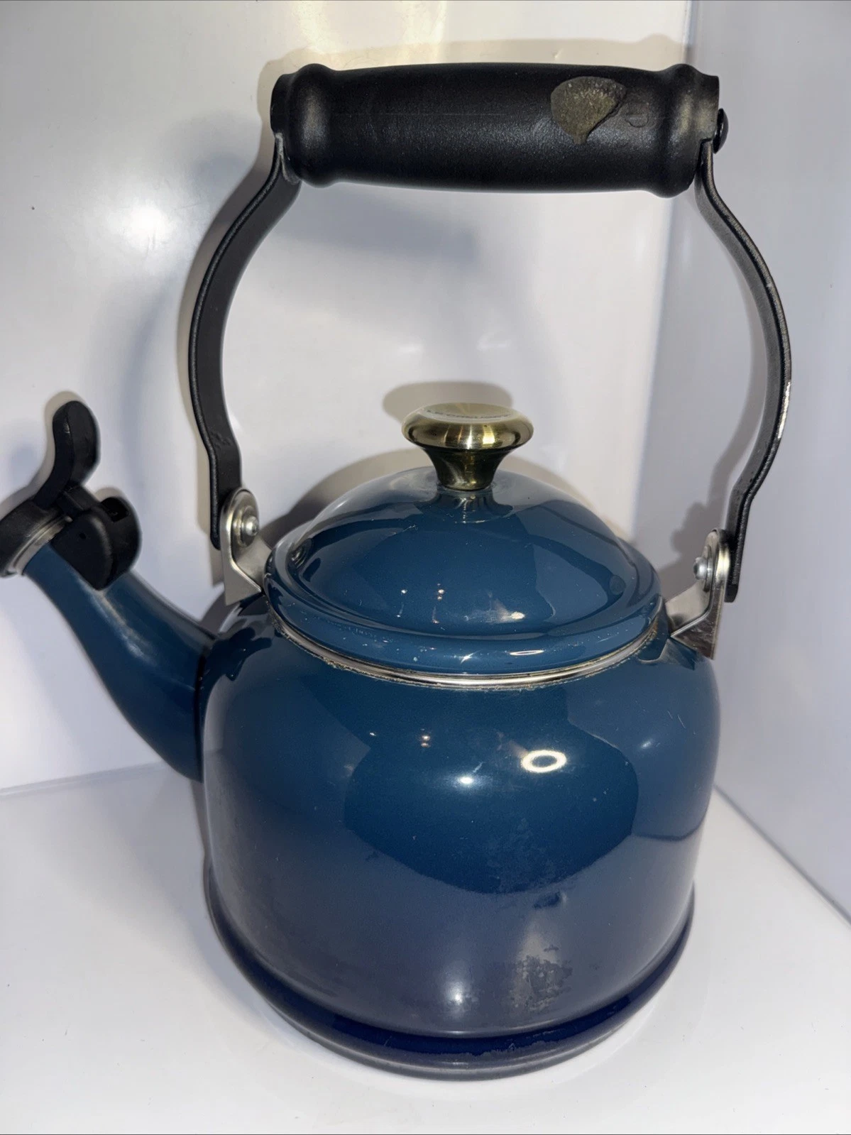 Le Creuset Enameled Demi 1.25 QT 1.1L Tea Kettle Teapot BLUE