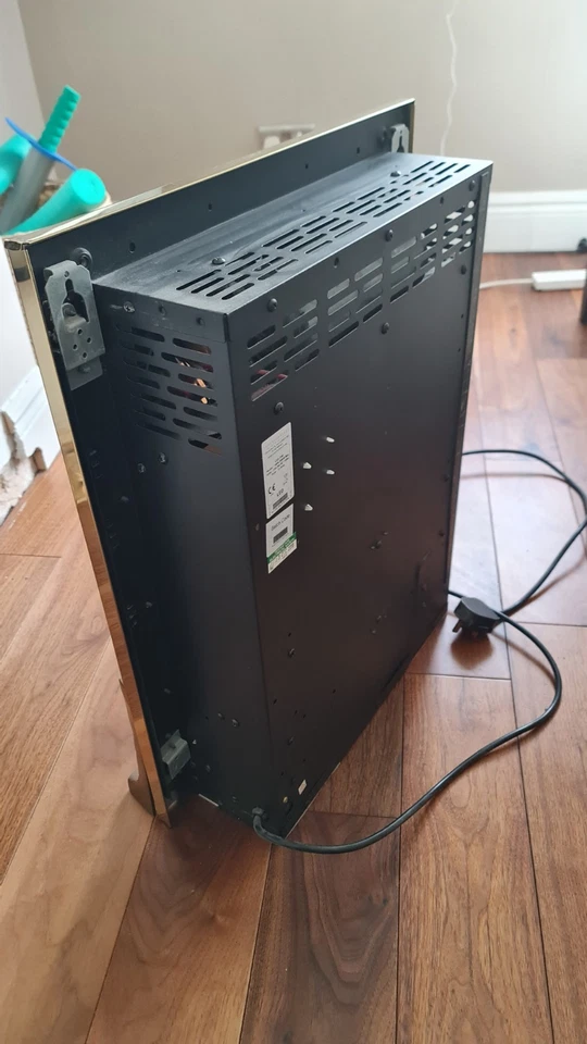 Electric Heater Fireplace, Floor Standing, Wall Mounted. Brass. Working. - Image 3 of 3