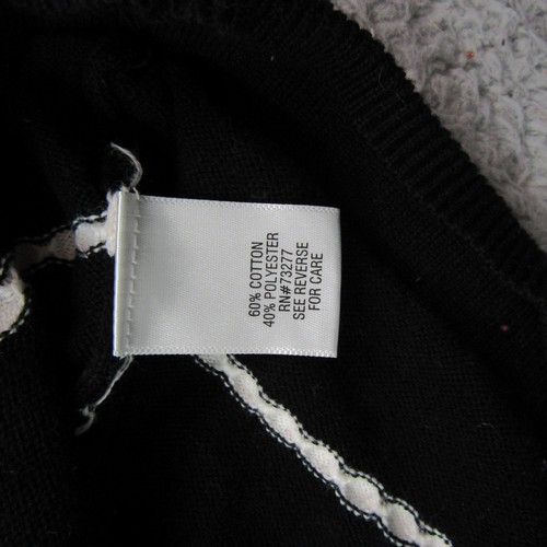Croft & Barrow Women's Black Striped Crew Neck Long Sleeve Knit Top M - Picture 4 of 8
