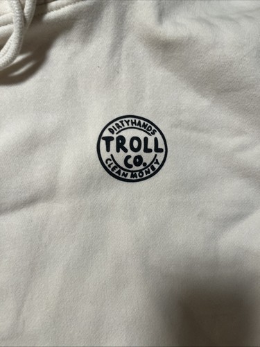 Troll Co Hoodie Creme Beige Sweatshirt Herren M Dirty Hands Clean Money - Bild 3 von 4