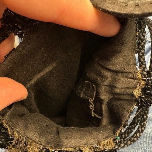 Vintage Antique Micro Beaded Art Deco Evening Bag Purse Flapper Fringe - Picture 8 of 14