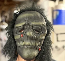 2008 Halloween Mask Paper Magic Group Green Faced Gruel Full Hair