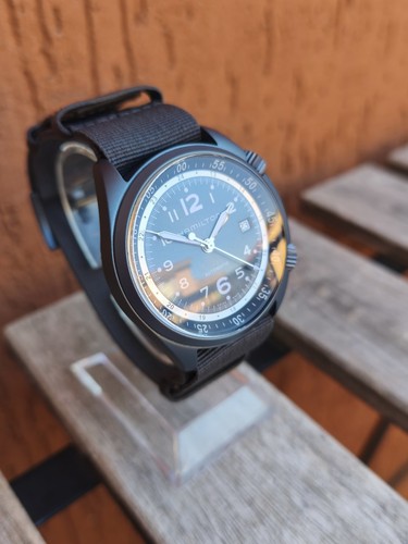Orologio Hamilton Khaki Pilot Pioneer Aluminium Automatic H80495845 Blue - Foto 19 di 21