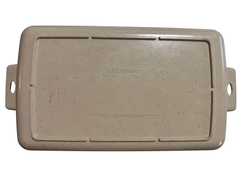Bandeja de goteo vintage para microondas LittonWare tocino con tapa beige moteado años 80 Foto 2 de 4