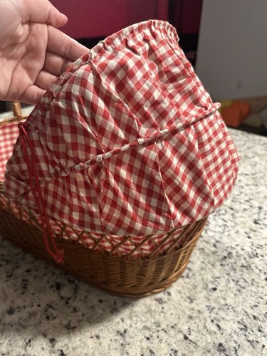 Antiker Weidenkorb Baby Puppe Stubenwagen mit Kissen und Decke - Bild 4 von 8