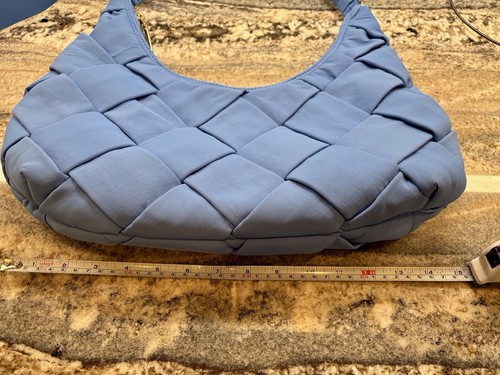 Borsa a tracolla Jason Wu donna nylon tessuto hobo vista blu mezza luna borsetta - Foto 4 di 7