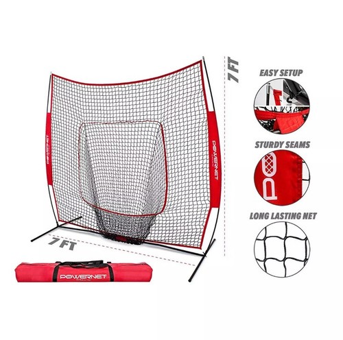 Red de práctica de béisbol y softbol PowerNet 7 x 7 con marco de arco - Imagen 2 de 6