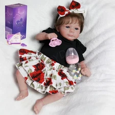 17in Handmade Reborn Dolls Vinyl Silicone Realistic Newborn Baby Girl Doll Gift