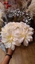 10 Stück Blumenköpfe weiß Dekoblumen Hochz...