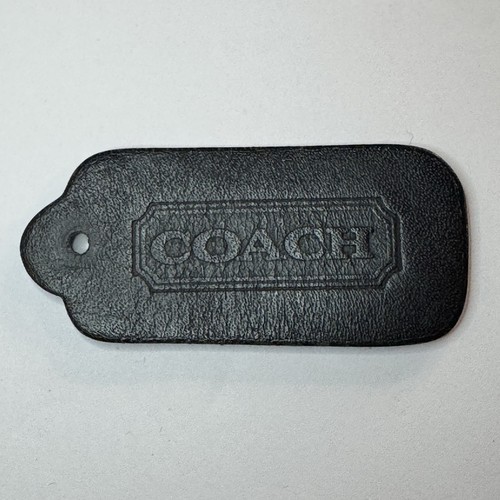 Vintage Coach Ersatz Leder Anhänger Anhänger schwarz doppelseitig - Bild 4 von 11