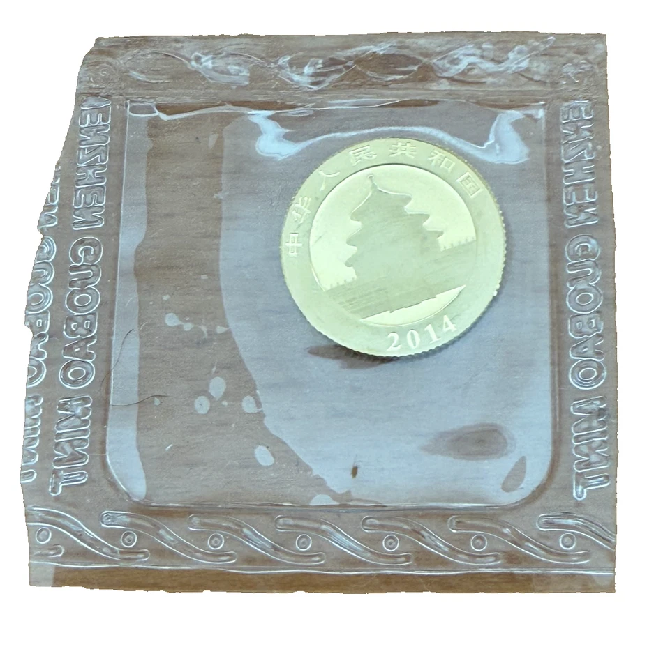 China 2014 Gold 1/10 oz 50 Yuan Panda Original Mint Sealed BU - Image 2 of 2