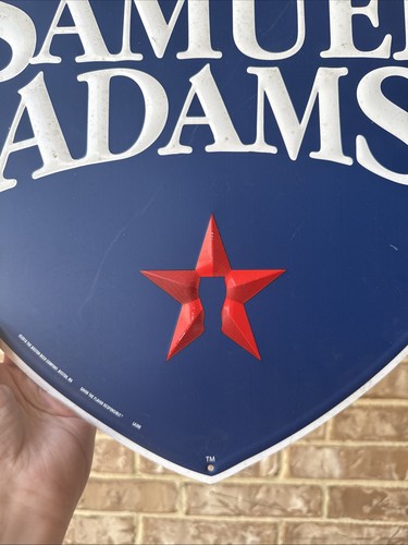 Insegna Vintage Samuel Adams Oktoberfest Brewer Patriot Boston Beer 18" x 16" Metallo - Foto 6 di 9