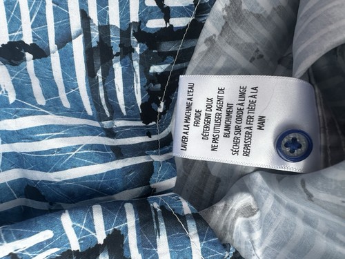 Camicia Robert Graham Geometrica Blu Vibrante ELETTRICA 3XL $198 NUOVA CON ETICHETTE - Foto 6 di 11