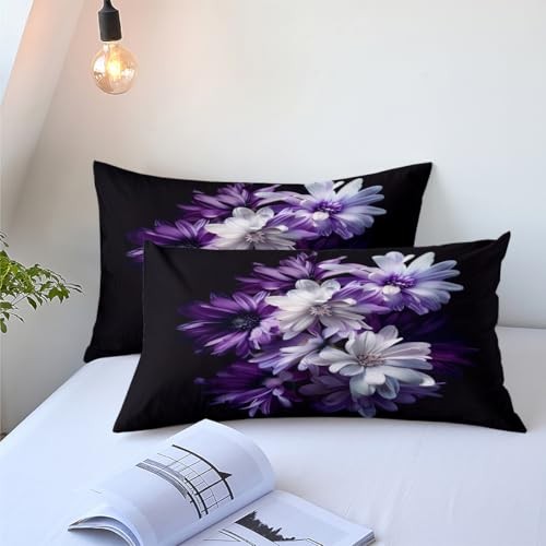 Purple Floral Comforter Set Full Size Full(80" x 90") Purple Floral Yy2619 - Picture 5 of 7