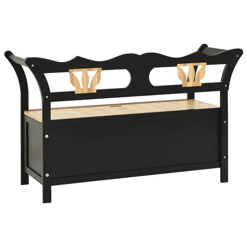 Banco madera maciza de abeto negro 107x45x75,5 cm - Imagen 5 de 9