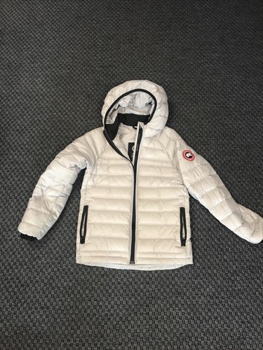 Canada Goose Jacket Puffer Down Size Youth M (10-12) Light Grey Hooded - Picture 2 of 14