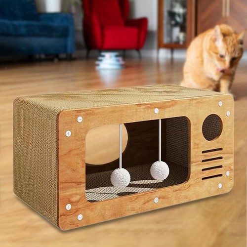 Katzenhaus Deko Möbel Schutz Wellpappe für Geschenk Zuhause Kätzchen - Bild 5 von 6