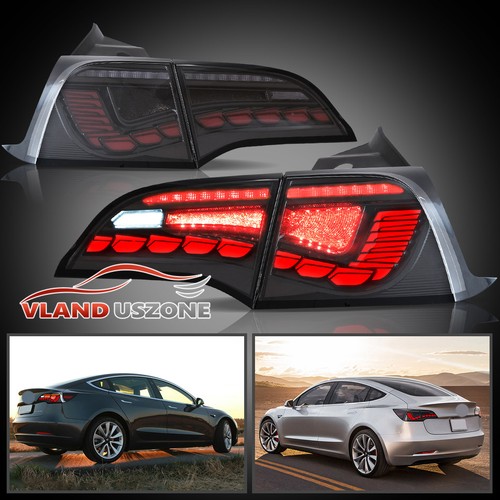 Luces traseras LED secuenciales de giro para Tesla Modelo 3/Y DRL 2017-2022 con animación - Imagen 1 de 18