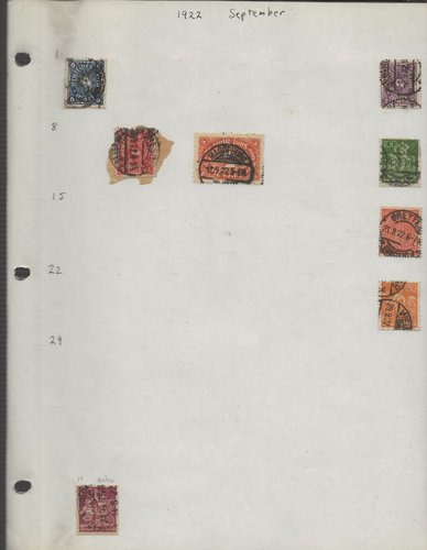 German Inflation Stamps arranged by date from May 1921 to Dec 1923.  Hinged.  - Picture 9 of 24