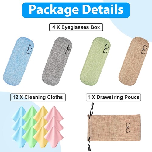 Ouskr Juego de 17 Estuche Rígido para Gafas, Estuche para Gafas Unisex, Grande...  - Imagen 2 de 8