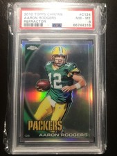 Aaron Rodgers 2010 Topps Chrome #C-124 REFRACTOR SP PACKERS GRADED PSA 8
