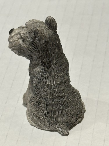 Stone Critters cane Schnauzer grigio seduto 1988 statuina miniatura 2 1/2 pollici - Foto 4 di 8