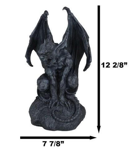 Ebros Warden Large Cathedral Guardian Crouching Winged Gargoyle Statue 12.5"H - Picture 2 of 11
