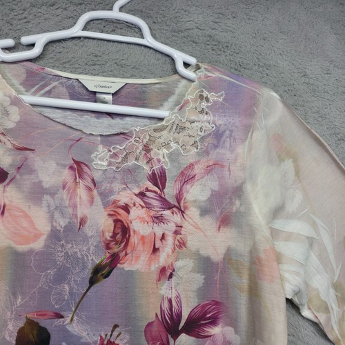 CJ Banks Top Mujer 1X Floral Etéreo Caprichoso Pastel Hada Romántico Encaje Rosa - Imagen 7 de 15