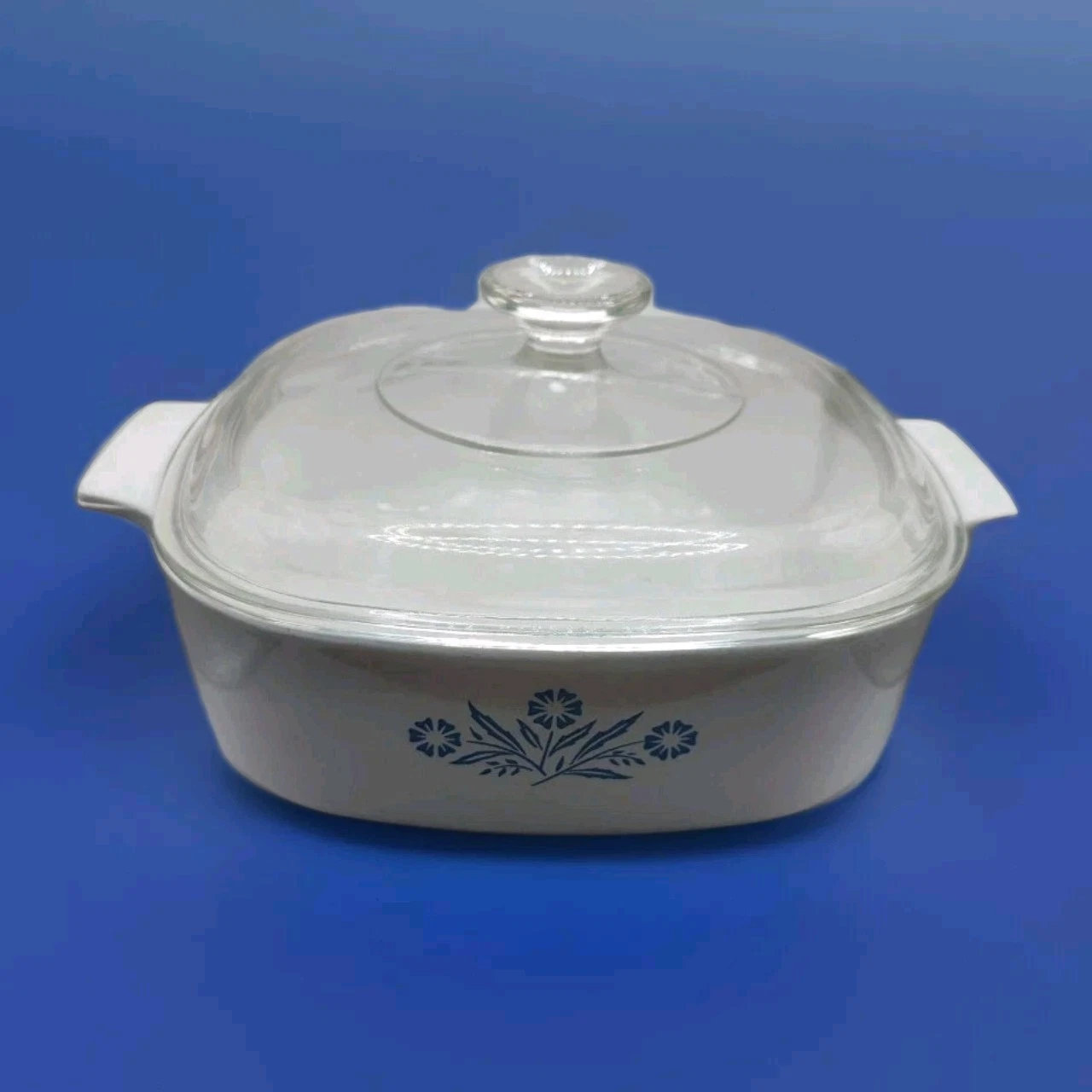 Vintage Corning Ware 2 QT Blue Cornflower Covered Casserole A-2-B & Pyrex Lid