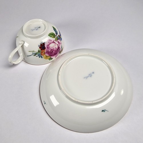 Meissen Marcolini Period Floral Rose Cup and Saucer German Antique 1774 - 1817 - Picture 6 of 9