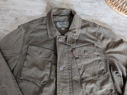 Levis Military Jacke Herren L Feldmantel Canvas Trucker Chore Army Grün Grunge - Bild 4 von 22
