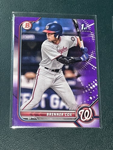 2022 Bowman Draft Brenner Cox PURPLE /250 - Picture 2 of 2