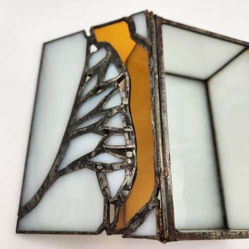 Stained Glass 5” x 3” x 2.5” Trinket Jewelry Box Autumn Tree Maple Fall - Picture 5 of 13