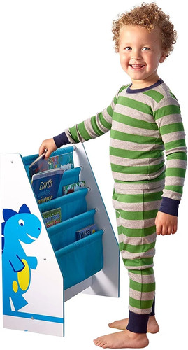 Dinosaur Kid Sling Bookcase Shelf Storage Organiser Children Storage Display Woo - Picture 11 of 15