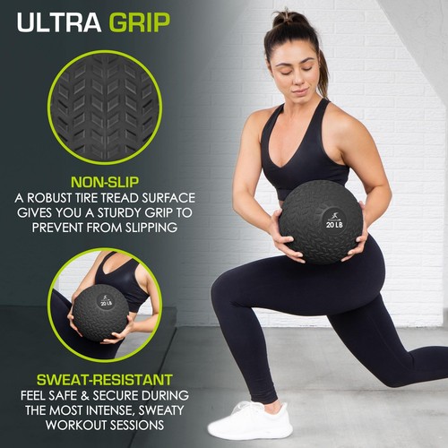Slam Medicine Balls 5, 10, 15, 20, 25, 30, 50lbs Smooth and Tread Textured Gr... - Picture 5 of 7