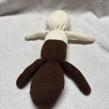Cloth Doll Hand Made White And Brown 11” Made For Reverse 