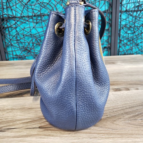 Michael Kors Jules Umhängetasche Kordelzug Small Bucket Blau Leder Neu mit Etikett - Bild 5 von 15