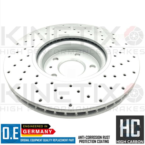PARA AUDI Q5 (8RB) 3.0 TDI DELANTEROS PERFORADOS CRUZADOS RENDIMIENTO DISCOS PAR 320mm - Imagen 4 de 6