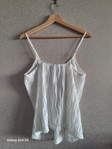 Cami top estivo Shein donna vestibilità ampia bianco/avorio testurizzato scollo a V taglia media - Foto 8 di 8