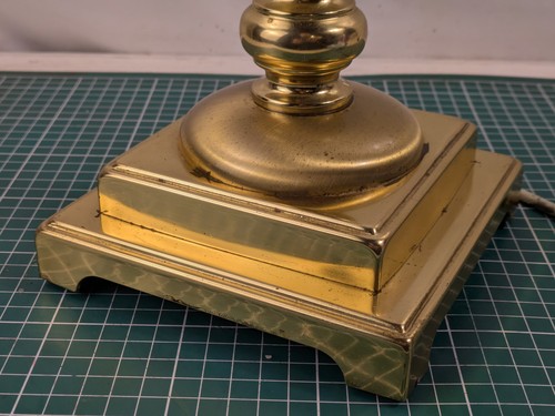 Große Vintage Tischlampe massiv Messing Gerste gedreht 48 cm zum Leuchtmittelfuß - Bild 12 von 24