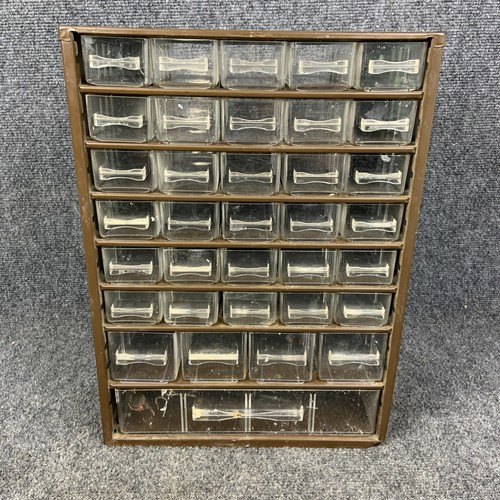 Vintage Raaco 36 Schubladen Metall Aufbewahrung Schrank Teile Organizer Dänemark Braun