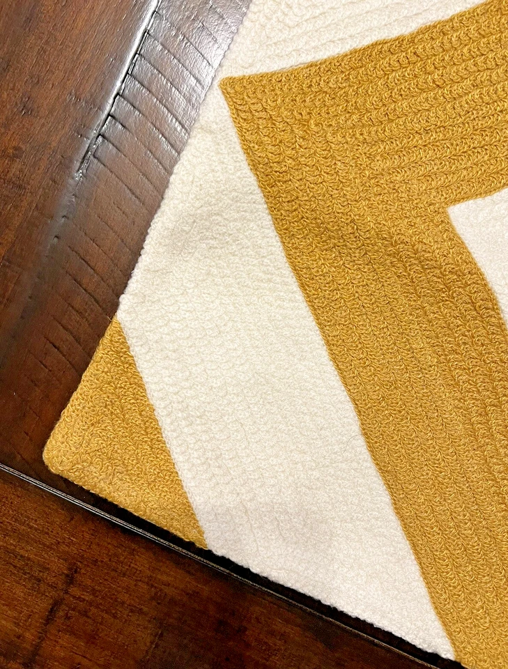 NWOT Pottery Barn Chevron Crewel Embroidered Lumbar Pillow Cover Fall Honey Gold - Image 2 of 4